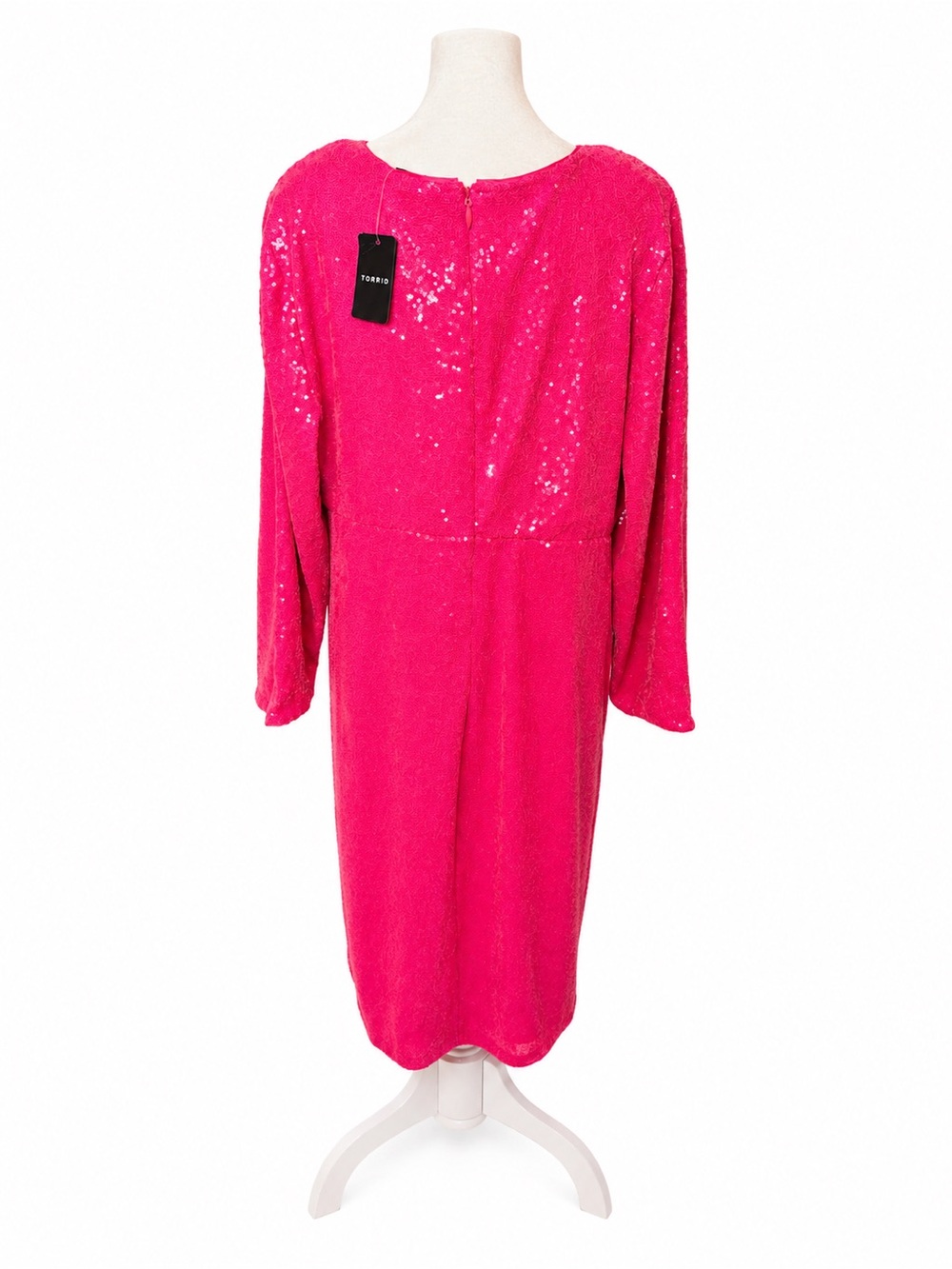 Torrid Hot Pink Sequin Dress | Plus Size | NWT | Statement Party Dress - Picture 2 of 2